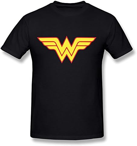 Konoyie Men's Wonder Woman Logo T-Shirt - Art T Shirt Black US Size S