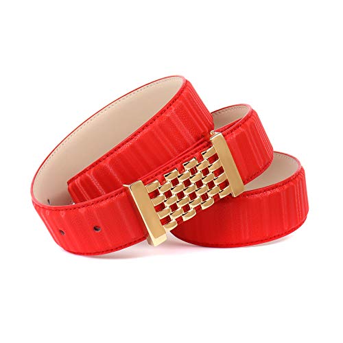 Anthoni Crown Damen Ledergürtel Gürtel, Rot, 75