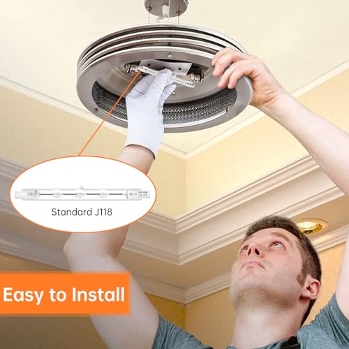 Tomosu 6 Pack R7s Halogen Bulb 118mm 230W Dimmable 230V 4650lm 2800k Warm White Energy Saving Tungsten Linear Bulbs Floodlight J118 Security Light Bulb