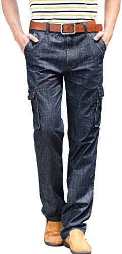 Gaok Men's Fashion Cotton Outdoors Cargo Fit Pants Trousers Jeans
