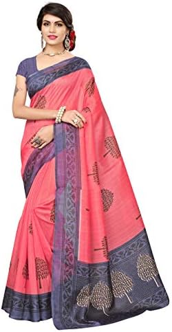 Fabwomen Women's Bhagalpuri Art Silk Saree With Blouse Piece (1120_Pink)