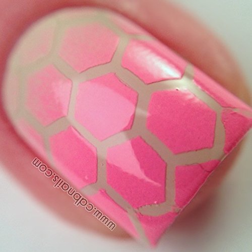 Original Honeycomb Pattern Stencil Nail Vinyls By Twinkled T - 1 Sheet of 16 Stencils