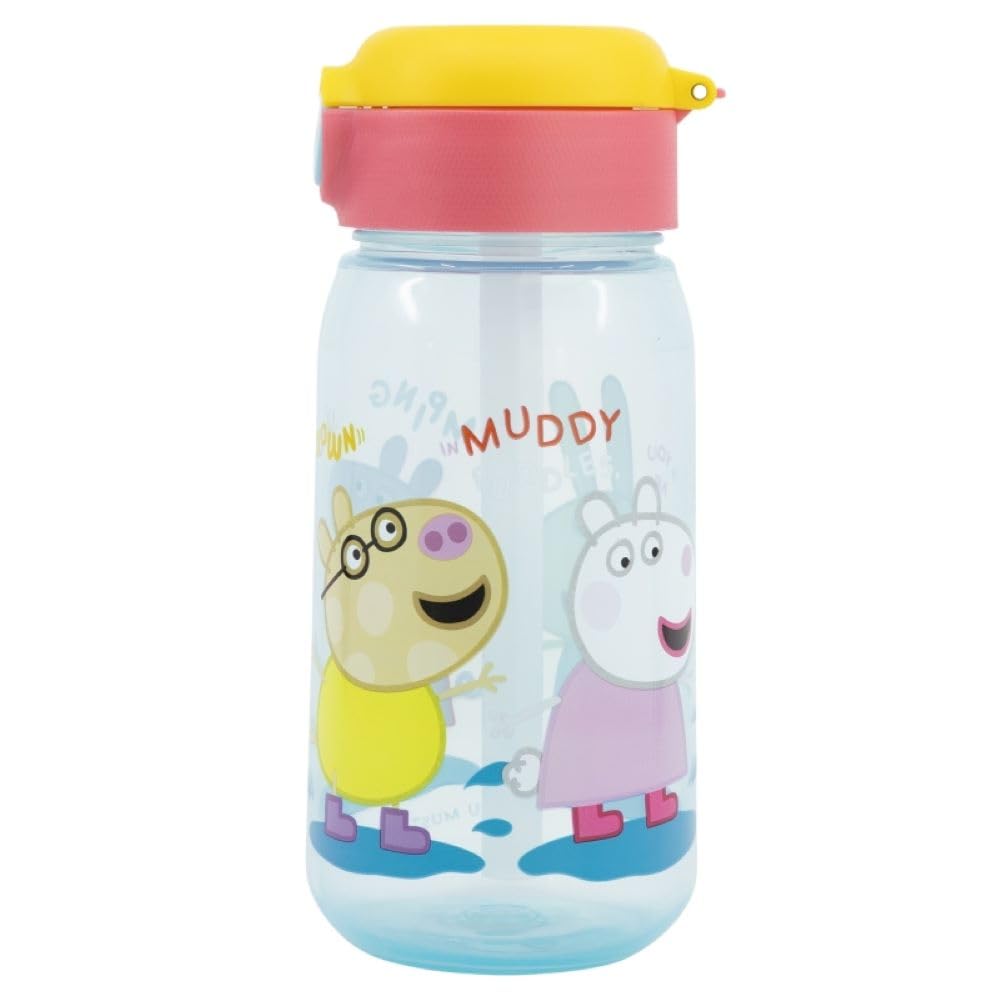 Peppa George Characters Childrens Reusable Drinking Bottle 510ml - Holiday, Back to School Lunch Kids BPA free Plastic (Peppa)