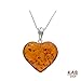 COGNAC BALTIC AMBER STERLING SILVER 925 BEAUTY HEART PENDANT, KAB-46 d