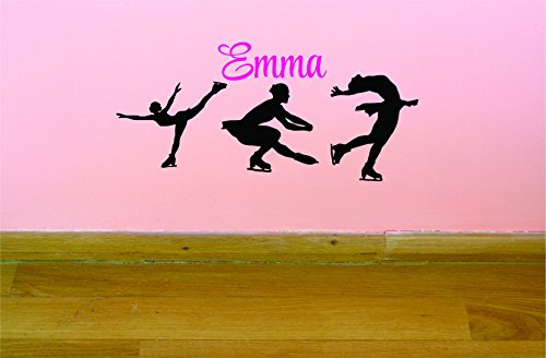 PERSONALIZED Custom Name Professional Figure Skating Sports Teen Bedroom Kids Sticker Vinyl Wall Decal 14 Inches x 28 Inches
