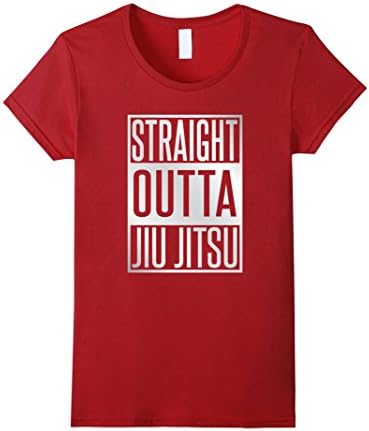 Womens Straight Outta Jiu Jitsu Brazilian T-shirt Small Cranberry