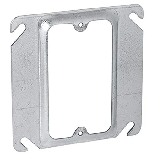 RACO 771 Square Mud Ring Cover, 1-Device, 1/4", Raised, 4" (Pack of 100)