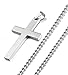 FIBO STEEL Stainless Steel Cross Pendant Chain Necklace for Men Women, 22-30 Inches