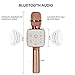Karaoke Microphone - Portable Wireless Handheld Bluetooth with Amplifier - Broadcast, Present, Youtube Songs, for Android, Apple, and Computers - Rose Gold