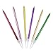 IronBuddy 24 Count Cake Candles Long Thin Cake Candles Metallic Birthday Candles in Holders for Party Wedding Birthday Cake Decorations (Multi Color)