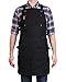 Waxed Canvas Heavy Duty Work Apron with Pockets (Black), Adjustable S to XXL with Cross-Back Straps and Quick Release Buckle for Men & Women - Cargo X
