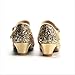 THEE BRON Toddler Little Girls Low Medium Heel Dress Flats Mary Jane Pumps(901 Toddler,Gold/8M)