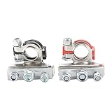 Ninth-City 2pcs Car Automotive Top Post Battery Wire Cable Terminals Clamp Connectors Kit Black & Red