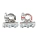Ninth-City 2pcs Car Automotive Top Post Battery Wire Cable Terminals Clamp Connectors Kit Black & Red