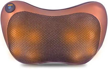 Neck Massage, Shiatsu Snap-On with Heat Massage Pillow for Cervical, Shoulder, Muscle Pain Relieve in Home Office or Car (Coffee)