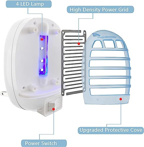 Bug Zapper Indoor, 2 Pack Mosquito Killer Lamp Electric Fly Insect Gnat Trap Led Night Light for Living Room Bedroom Home Kitchen Office (Cyan)