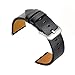 Kartice Compatible with Galaxy Watch (46mm) Bands Gear S3 Bands 22mm Leather Strap Buckle Band for Samsung Gear S3 Frontier Watch (Bright black)