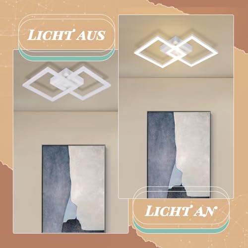 Homefire LED Ceiling Light Kitchen - Modern Kitchen Light 24W 4000K Ceiling Light Living Room Design Lamp Hallway Neutral Bedroom Ceiling Lighting White Children's Bedroom