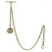 Gold Albert Chain Pocket Watch Curb Link Chain Fob T Bar + Swivel Clip + Half Penny Coin Design Medal Fob AC79