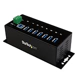 StarTech.com 7-Port Industrial Grade USB 3.0 Hub with ESD & 350W Surge Protection - Rack mountable Metal USB Port Expander Splitter hub (ST7300USBME)