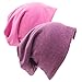 Senker Fashion Cotton Slouchy Beanie Hats, Chemo Headwear for Women Men Soft Lightweight Chemo Skull Cap Elastic Sleeping Cap Dark Purple Pink