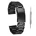 Zeiger 20mm Mens Watch Band Stainless Steel Metal Watch Band Interchangeable Replacement Black