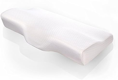 FuRong Memory Foam Pillow for Optimal Comfort Sleep and Neck Pain Relief, Contour Memory Foam Pillow with Removable and Washable Pillow Cover, Standard, 1-Pack White