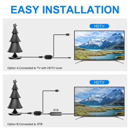 Antenna Digital TV Antenna Indoor Antenna for TV ALU Solid core for Maximum Signal Quality for Indoor and Outdoor with 25 dBi Amplifier Magnetic Base 5m Cable