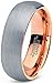 Tungsten Wedding Band Ring 7mm Men Women Comfort Fit 18k Rose Gold Plated Grey Dome Brushed Size 11.5