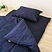 EMOOR 100% Cotton Cover for Japanese Traditional Floor Futon, Twin Size, Anti-Bacterial & Mite-Resistant & Odor-Resistant, Navy Made in Japan