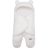 BlueSnail Newborn Receiving Blanket Baby Sleeping Wrap Swaddle(0-3M, 8-13lbs,Cream)