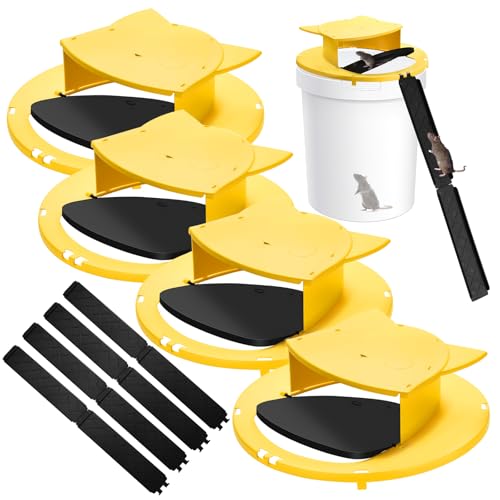 Mouse Trap Bucket Lid, 5 Gallon Bucket Lid Mouse Rat Trap, Multi-Catch, Auto Reset, Reusable Mice Traps for Indoor Outdoor Use by SRDASS - Used condition - US$16.40