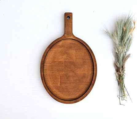 8'' oval serving platter Rustic wood serving tray Wooden serving dish Wooden platter for appetizers Cheese board Wood cutting board Bread board Appetizer tray wood