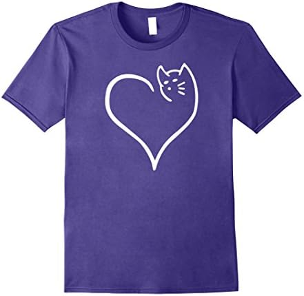 Mens Cat in the heart - shirt for cat lovers! 3XL Purple