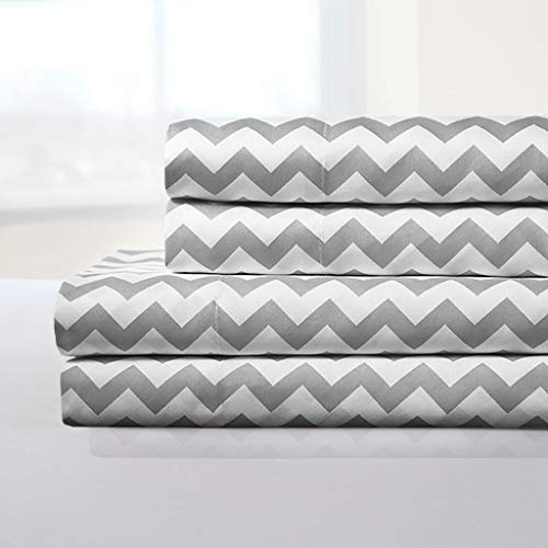 1500 Supreme Collection Queen Sheet Sets Chevron Gray Luxury Hotel