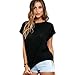 Start 2016 Women Casual Soft Loose Batwing Sleeve Backless Shirt (Black, US=10)