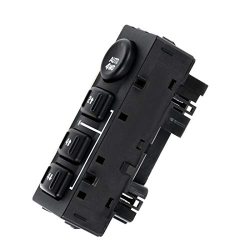 901-072 4WD Wheel Drive Switch 4x4 Transfer Case Button for Chevy Silverado, Suburban, Avalanche, Tahoe, GMC Yukon, Sierra - 2003, 2004, 2005, 2006, 2007, Replaces # 15136039, 15164520, 19259313