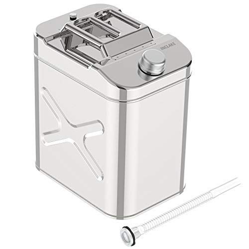INCLAKE 30L/8 Gallon Stainless Steel Gas Can, Tight Sealed Thickened
