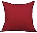 TangDepot Cotton Solid Throw Pillow Cover, 14 INCH x 14 INCH, Deep Red
