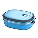 SODIAL Insulated Lunch Box Stainless Steel Food Storage Container Thermo Server Essentials Thermal (Single Layer, Blue)
