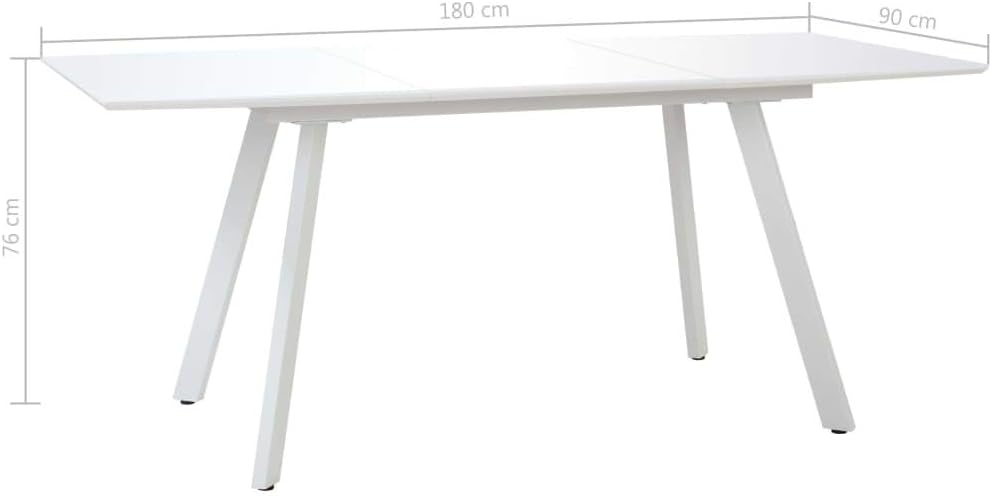 Vidaxl Dining Table Kitchen Dinner Living Room Furniture Computer Study Desk Workstation Stand 180cm High Gloss White Mdf Amazon Co Uk Kitchen Home