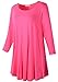 LARACE Women 3/4 Sleeve Tunic Top Loose Fit Flare T-Shirt(2X, Rosepink)