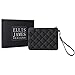 Ellis James Designs Wristlet Glam Bag - Small Makeup Bag For Purse W/Zip & Wristlet Strap (Black) 7x5x0.5 Inch, Great for Travel or Night Out
