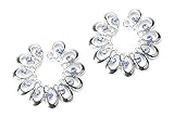 BODYA Blue Cz Gems Crystal Sunflower Nipple Shield Rings Non-piercing Clip on Circle Nipple Ring Tribal Floral