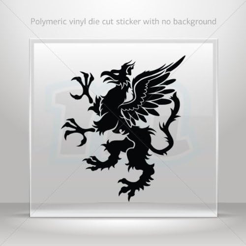 Stickers Decal Griffin Durable Racing Motorbike Waterproof R Black (5 X 4.23 Inches)