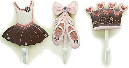 Gorgeousstyles Resin Wall Hooks Ballet Accessories Set of 3