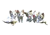 Miraclekoo 6 Piece Miniature Fairy Garden Cat Figures Dollhouse Plant Pot DIY Decor Home Decoration Chi Cat Dolls Animal Figures Collection Toy (Grey)