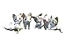 Miraclekoo 6 Piece Miniature Fairy Garden Cat Ornament Outdoor Decor Home Decoration (grey)