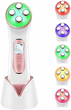 Microcurrent Facial Toning Device, Photon LED Light Therapy Facial Massager for Acne, PJYU Galvanic Wrinkles Removal Skin Tightening Face Lift Machine, Vibration Skin Firming (LED Beauty Device)