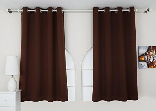 OZ special Window Treatments Blackout Curtains Full Shading Drapes Panels Solid Silencer Grommet Thermal Insulated Curtains for Bedroom Kids(2 Panels) (52โโW x 63โโL, Toffee Brown)